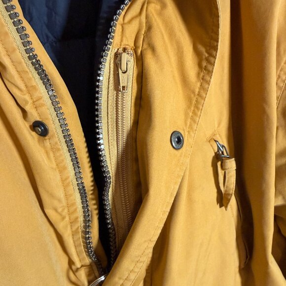 Vintage 90s Eddie Bauer Men's Yellow Goose Down Coat Outdoors Warm M - Picture 5 of 14